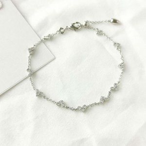 Haven Heart Silver White Crystal Chain Bracelet